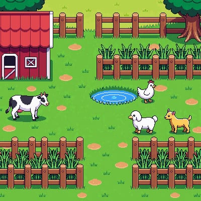 AFK Acres — Animals grazing in a fenced pasture
