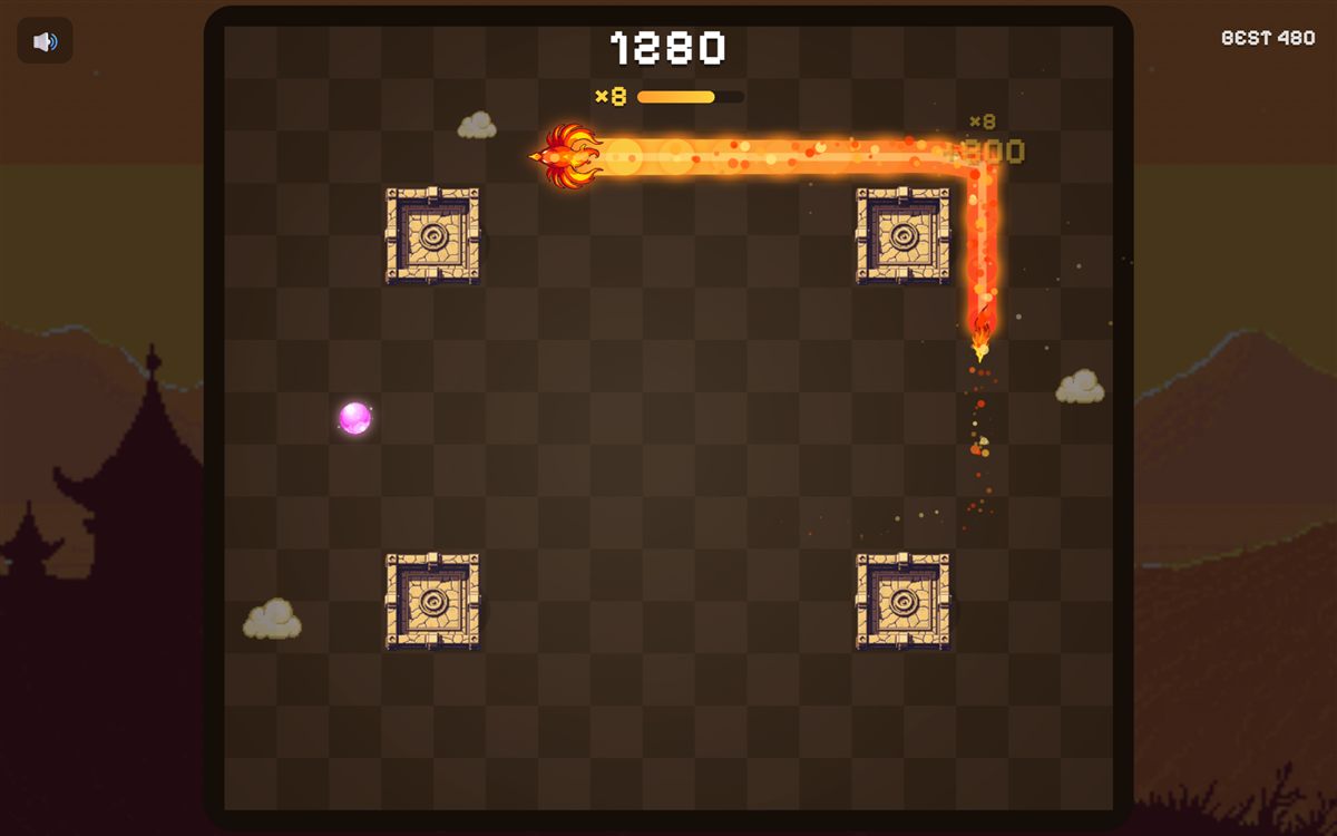 Dragontail — The Burning Phoenix skin blazing across Temple Court at night