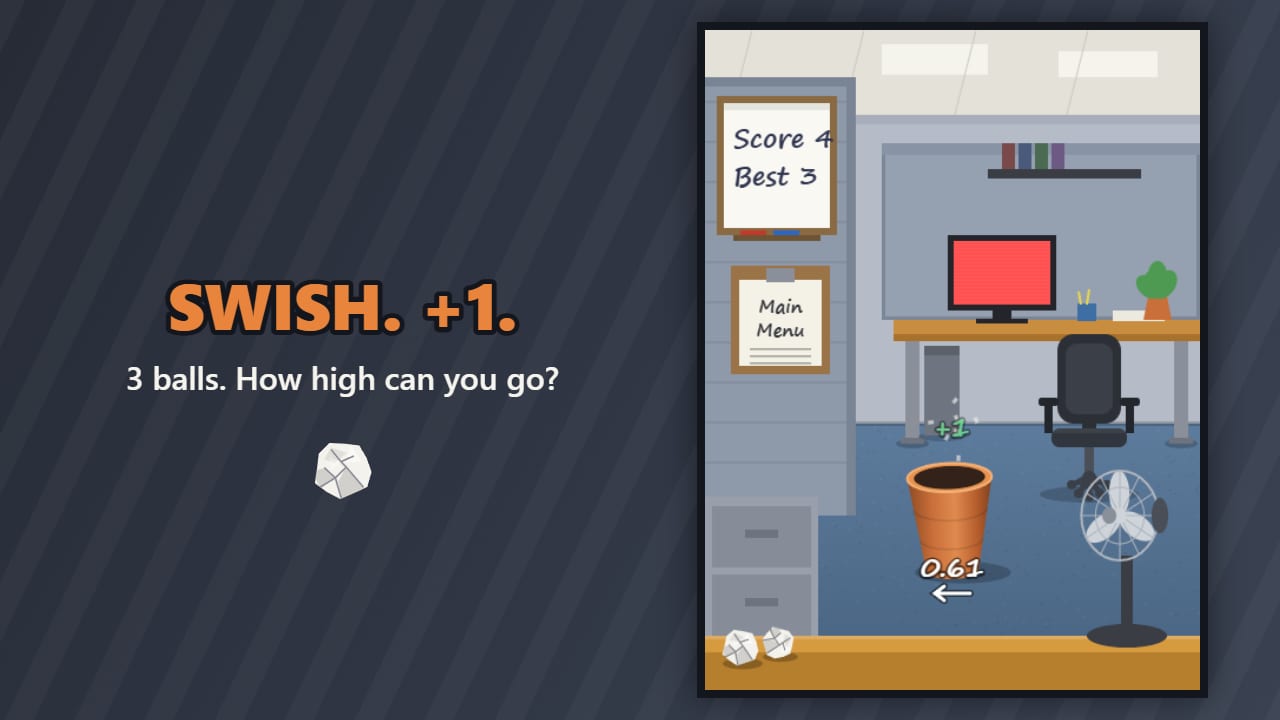 Paper Jam — The score and streak display